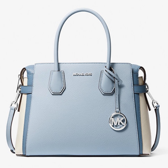 Michael Kors Mercer Medium Color-Block Belted Satchel - Picture 1 of 3